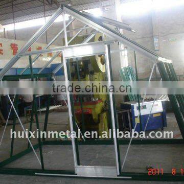 aluminium frame deluxe glass greenhouse with sloping walls HX97103L