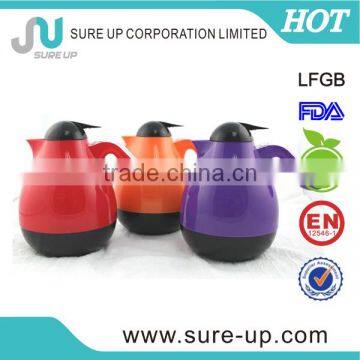 2014High quality colorful plastic glass liner tea cup flower home ware jugs(JGAG)