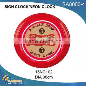 Neon Clock Neon Light Wall Clock photo-2