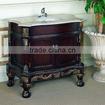 Antique bathroom cabinet,bathroom vanity with marble top and mirro,bathroom furniture
