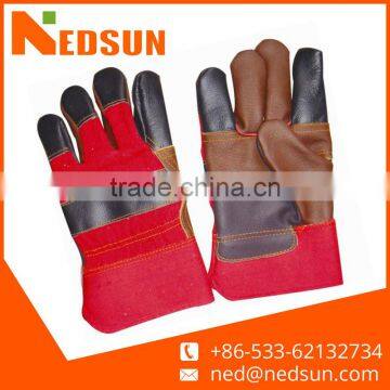 Patched palm furniture leather gardening gloves women