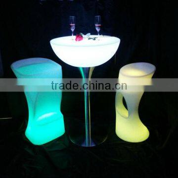 LED Modern Halfmoon Tea Table/ Hot Sell LED Rechargeable Halfmoon Coffee Table/LED Outdoor Lawn Halfmoon Cocktail Table photo-5