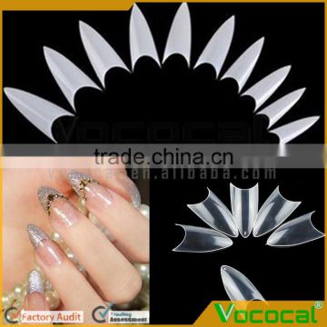 500 Pcs of 10 Sizes DIY Stiletto Point Shape False Gel Nail Art Tips