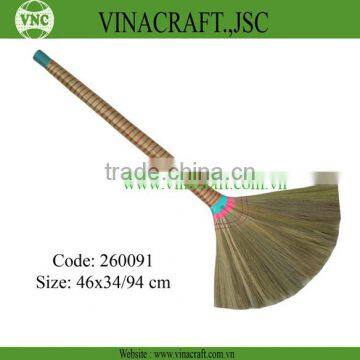 Grass broom with handle