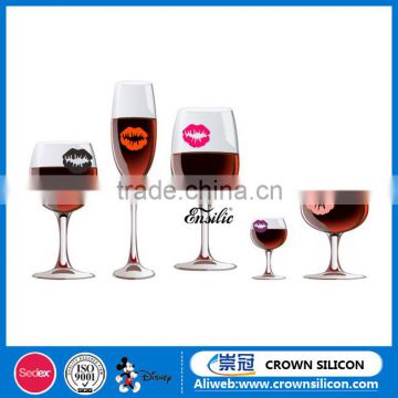 Personlized Red Lip Marker Wine Cup Silicone Markers