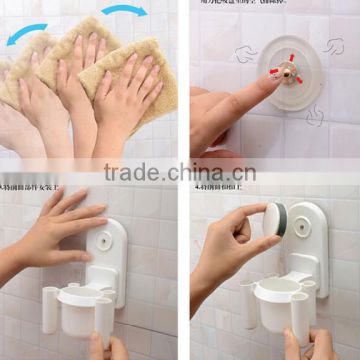 CY147 Bathroom Accessories Toothbrush Holder Cup Wall Mount Sucker Toothbrush Holder Organizer