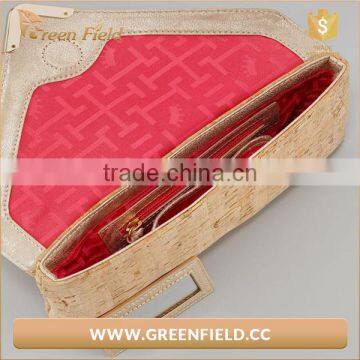 Wholesale cork handbag ladies women clutch bag dinner party handbag