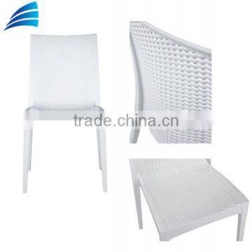 Outdoor Rattan Wicker White Dining Chair photo-2