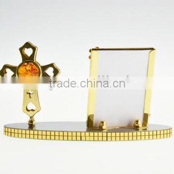 New Product 24K Gold Plated Cross Photo Holder With Crystals From Swarovski photo-2