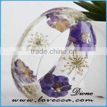 Eco-friendly Epoxy Resin Bangle Resin Jewelry With Real Flowers photo-4