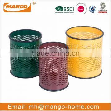 Embossed Diamond Pattern Open Top Stainless Steel Garbage Can photo-6