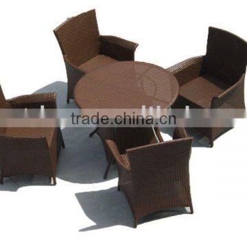 outdoor rattan chair and table or wicker dining set