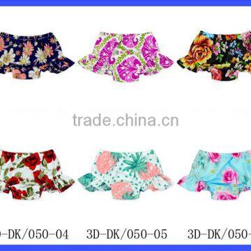 Hot Sale Sweet Summer Baby Blue Floral Ruffle Cotton Bloomers photo-6