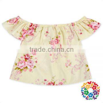 Latest Fashion Design Cute Pattern Cotton Tops Summer Boutique Off Shoulder Clothes Baby photo-3