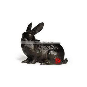 Black Lovely rabbit statues in brass