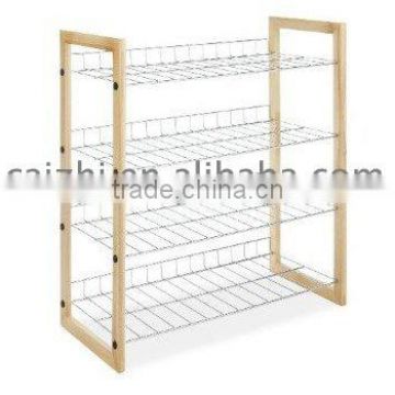 11.63 x 25x 27.5 inches iron with wood Shoes Rack holder storage