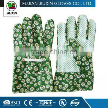 JX68C309 Professional High Quality Cheap drill cotton Green Garden Gloves