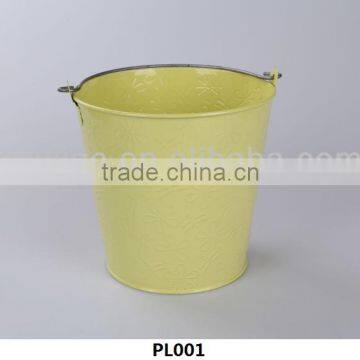 HOT-SALE yellow metal flower pattern useful buckets wholesale