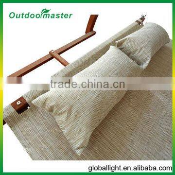 Garden Double Arched Larch Frame White Hammock Swing Bed With Canopy photo-4