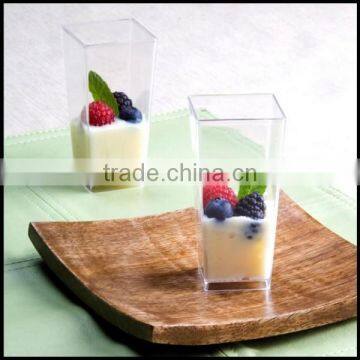 3 oz Square Clear Tall Cube Plastic Shot Glass / Dessert Tasting Jello Cups