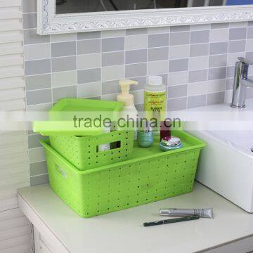 Plastic pp Rattan Style Hollow-out Basket With Lid & Handle photo-4