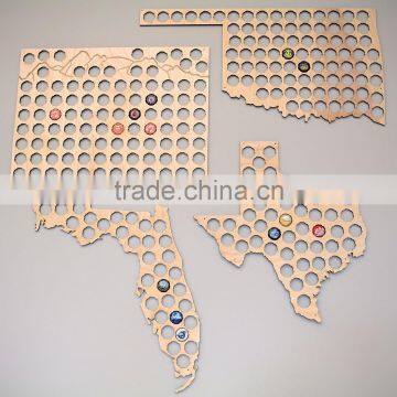 Hot Selling Beer Cap Maps Bottle Beer Soda Pop Wood Cap Organizer photo-6