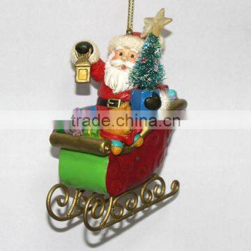 Christmas Santa With Bear On Sledge Decoration Ornaments