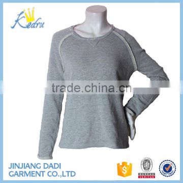 Women Simple Style Causure Plain Sweatshirt