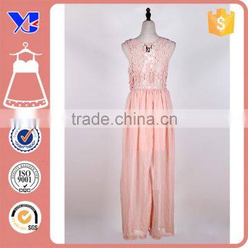 Cotton Chemical Lace Face With Chiffon Dark Lining Maxi Patchwork Dresses photo-4
