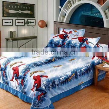 3 d Children Cartoon Bedding Cotton Twill Superhero Spider-man Reactive Printed Flat Sheet/bed Sheet photo-3