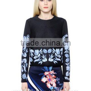 OEM service lady fancy embossed sweatshirt production