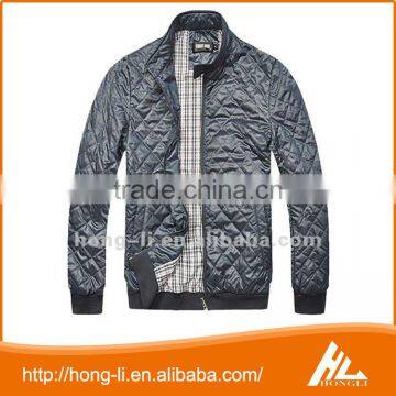 Wholesale fashion mens 100% polyester custom satin quilted bomber jacket