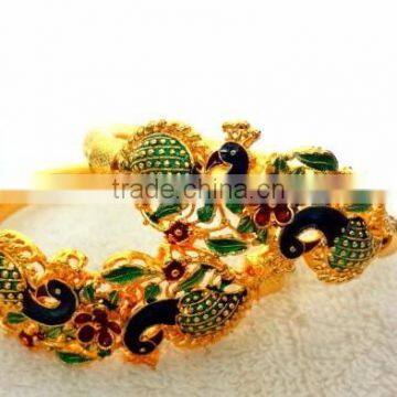 Stylish Micro Gold Plated Kadas, Wholesale Fancy Indian Kada Bangles photo-2