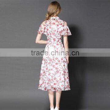 Maxnegio Long Chiffon Sexy Keyhole Print Floral Casual Dress photo-2