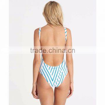 Retro High Cut One Piece For Women Custom Low Scoop Back High Cut Legs Swimsuit Polyamide Elastane Blend Material Swimwear photo-4