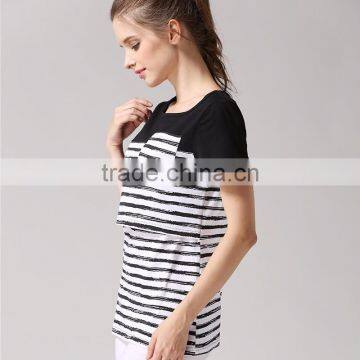 Bottoming Maternity Clothing Wild Breastfeeding Clothes Loose and Comfortable Nursing T-shirts photo-3