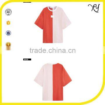 2017 Fashio Cool Women Oversized 100% Cotton Two Tone T-shirt Streetwear Hip Hop Skateboard t Shirt photo-2