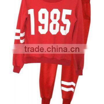 Women 1985 Printed Hoodie Pants Suit Athletic Outfits Tracksuit Sportswear Without Hood photo-3