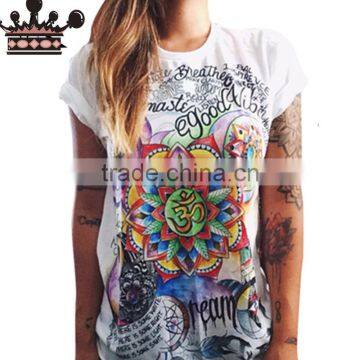 Summer 2016 Women Hip Hop Feminino Punk Rock Printed Cotton Short Sleeve T-shirt photo-2
