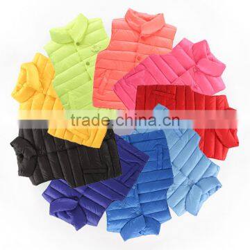 Custom Design Outdoor Ultra Light Children Sleeveless Winter Down Vest