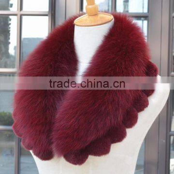 Myfur Top Quality Burgundy Hot Sale Fox Fur Collar China Supply Wholesale Price