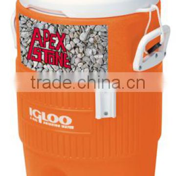 USA Made Igloo 5 Gallon Industrial Cooler (Orang) - 20 quart (18.9 liters) and has UV inhibitors that protect against sun damage