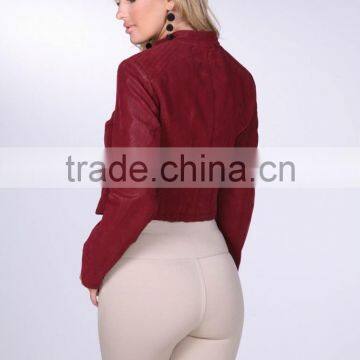 Women's Suede Motorcycle Jackets #LPU0514 photo-2