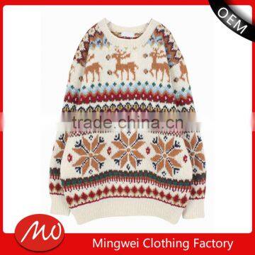 womens cotton haevy weight ugly christmas pullover sweater with factory wholesale