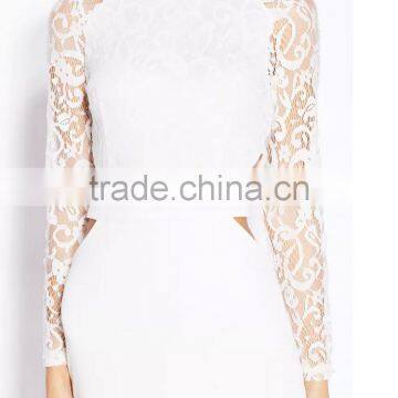 High Quality Wholesale China Factory Trendy Style Long Sleeve Summer Lace Midi Dress photo-4