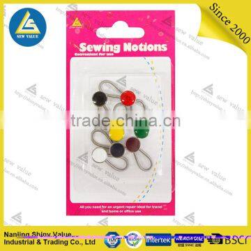 Silver color spring type high tension metal button collar extenders in different colors crystal mounted for easy fixing