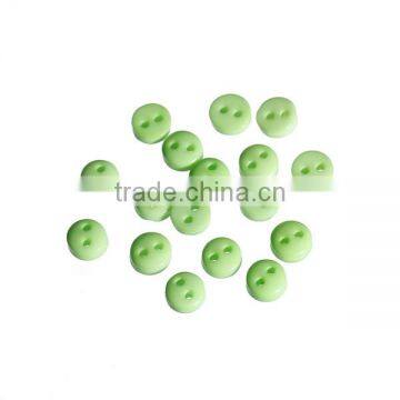 Resin Sewing Buttons Scrapbooking 2 Holes Round Green 6mm Dia