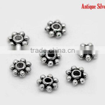 Custom Christmas Snowflake Antique Silver Zinc metal alloy Beads in Bulk