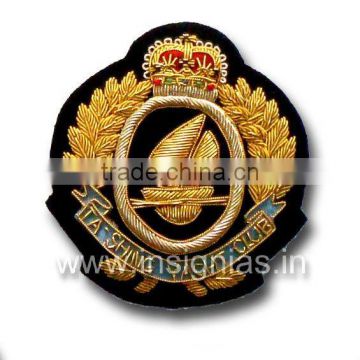 Embroidered bullion wire badges