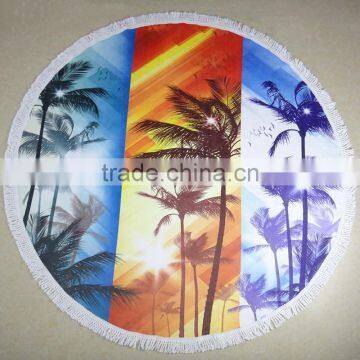 palm tree shade printed round beach towel/jkr muti design round table towel shawl yoga mat bath towel beach towels/ beach towels